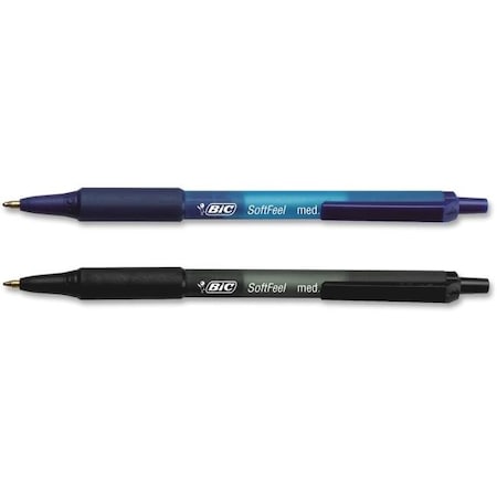 Bic BIC BICSCSM361AST Medium Soft Feel Retractable Ballpoint Pen 36 Count - Black & Blue BICSCSM361AST